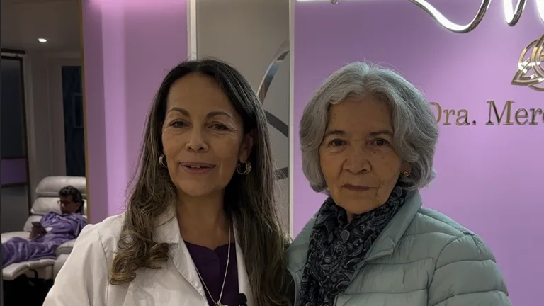 Magda con la Dra. Merci Blanco — testimonio sobre salud osteoarticular y manejo del dolor